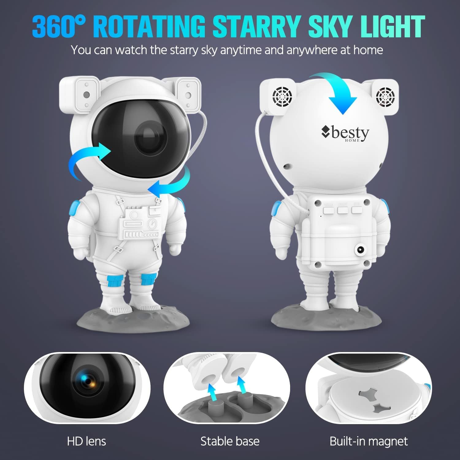 HOME Night Light Astronaut Galaxy Star Projector
