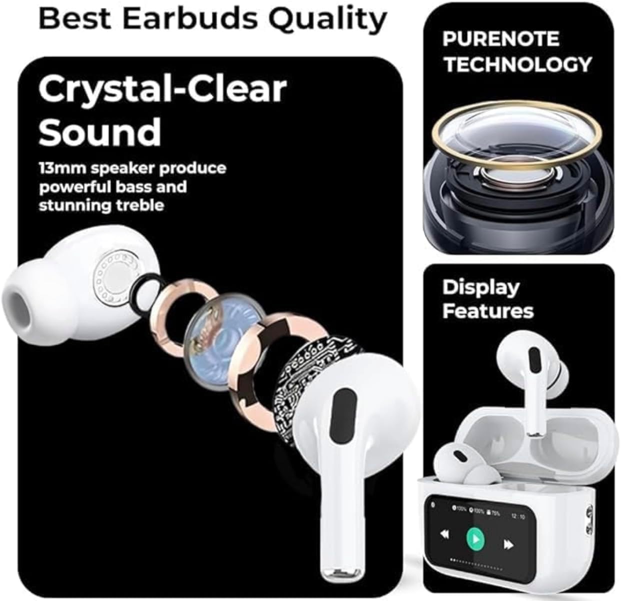 A9pro EarBuds V 5.4 Truly Wireless Earbuds
