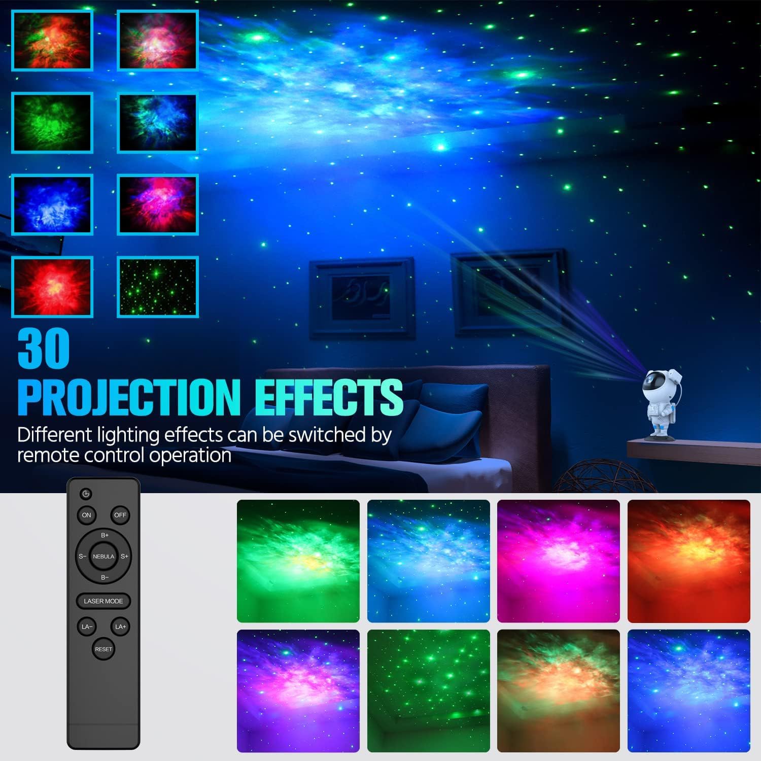 HOME Night Light Astronaut Galaxy Star Projector
